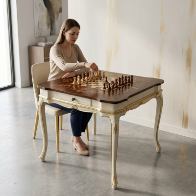 Schachtisch Spieltisch Tisch Mit Schach Miniatur Studien Möbel Tische Brettspiel