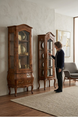 Luxus Vitrine Schrank Klassische Vitrinen Wohnzimmer Schränke Anrichte Holz Neu