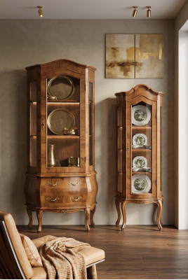 Luxus Vitrine Schrank Klassische Vitrinen Wohnzimmer Schränke Anrichte Holz Neu