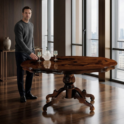 Klassischer Couchtisch Tisch Wohnzimmer Tische Barock Holz Couchtische Kaffee
