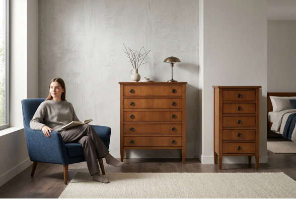 Massives Italienisches Möbelensemble - Hochschrank, Kommode, Sideboard für stilvolle Einrichtung