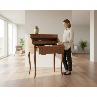 Barock Schreibtisch Büro Tisch Edle Holz Tische Rokoko Antik Stil Möbel Italien