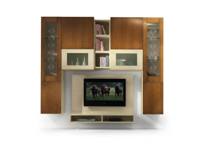 Wohnzimmer rtv Wandschrank Regal tv Holz Schränke Vitrine Wand Regale Italy Neu