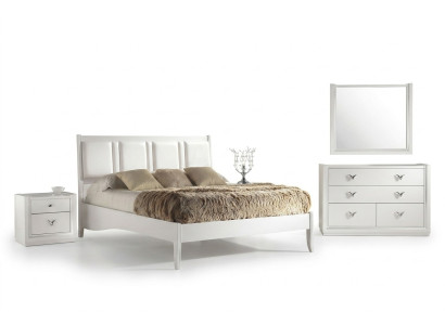 Schlafzimmer Bett Nachttisch Kommode Spiegel Garnitur Gruppe Holz Luxus Set 5tlg