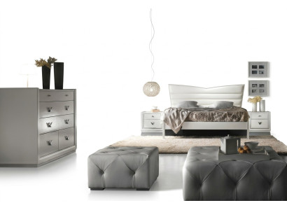 Garnitur Set 4tlg.Schlafzimmer Bett Nachttisch Kommode Gruppe Doppelbetten Luxus