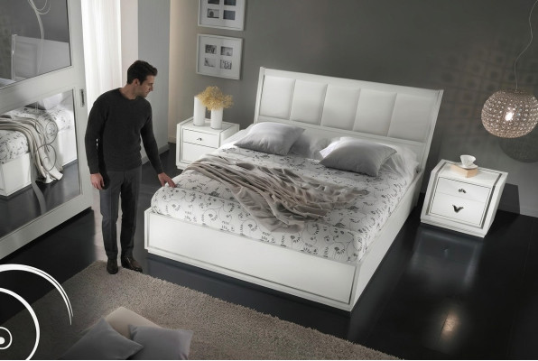 Garnitur Set 3tlg.Schlafzimmer Bett Nachttisch Gruppe Doppelbetten Luxus Betten