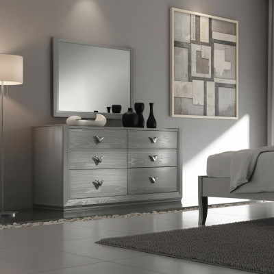 Kommode Spiegel Garnitur Holz Designer Kommoden Schrank Regal Italien Set 2tlg.