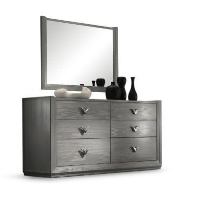 Kommode Spiegel Garnitur Holz Designer Kommoden Schrank Regal Italien Set 2tlg.