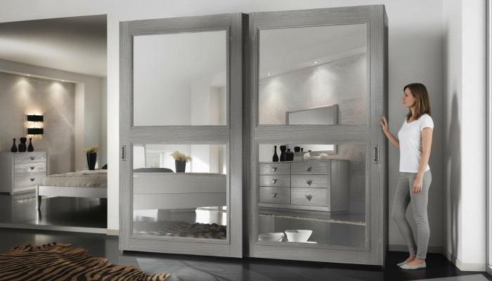 Schränke Schrank Kleiderschrank Schiebetüren Holz Möbel Einrichtung Italien Neu