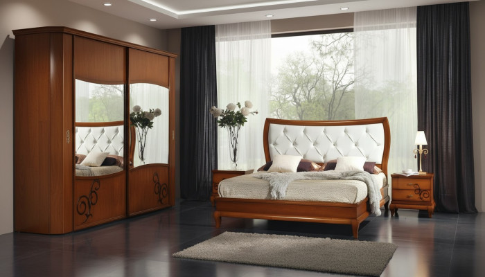 Luxus Schlafzimmer Bett Doppelbett Holz Polster Betten Doppel Bettrahmen Modern