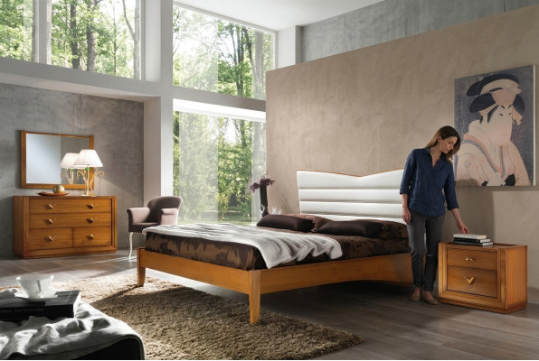 Luxus Set Schlafzimmer Bett Nachttisch Doppel Hotel Betten Polster Design 3tlg.