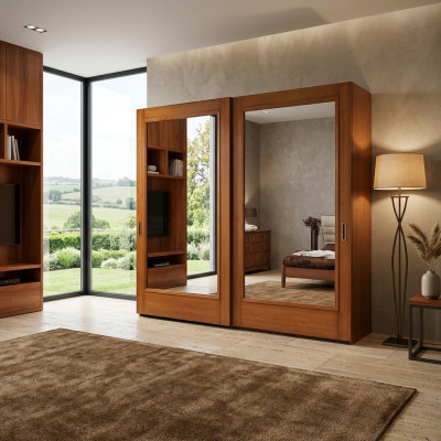 Kleiderschrank Wandschrank Schiebetüren Schrank Schränke Möbel Schlafzimmer Neu
