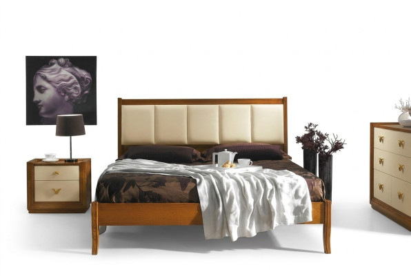 Luxus Set 3tlg. Schlafzimmer Bett Nachttisch Betten Doppel Holz Bettgestell Neu