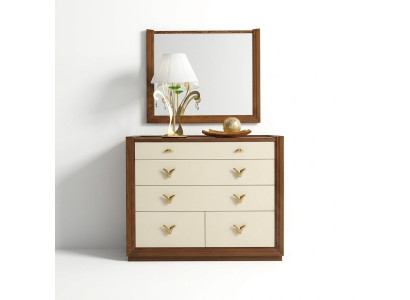 Kommode Spiegel Garnirur Konsole Kommoden Holz Schränke Konsole Italy Set 2tlg.