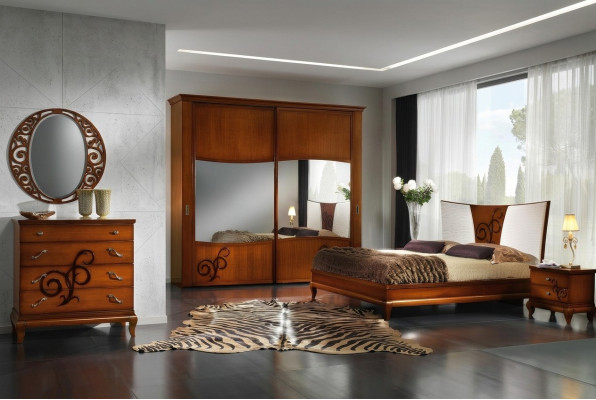 Luxus Set 3tlg. Schlafzimmer Bett Nachttisch Betten Doppel Holz Bettgestell Neu