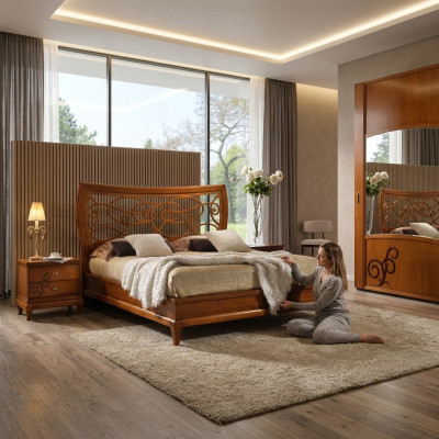 Bett Polster Luxus Design Betten Doppelbett Hotel Bettrahmen Doppel Holz Möbel