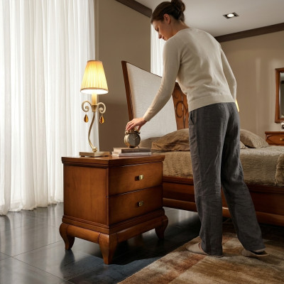 Nachttisch 2 Schubladen Beistelltisch Nachtschrank Kommode Konsole Holz Design