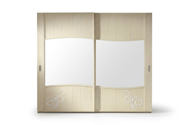 Kleiderschrank mit Schiebetüren Schlafzimmer Schrank Wand Schränke Weiß Spiegel