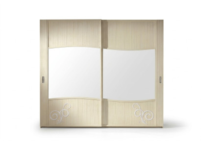 Kleiderschrank mit Schiebetüren Schlafzimmer Schrank Wand Schränke Weiß Spiegel