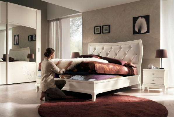 Bett Betten Bettrahmen Holz Doppel Bettgestell Doppelbetten Modern Hotel Italy