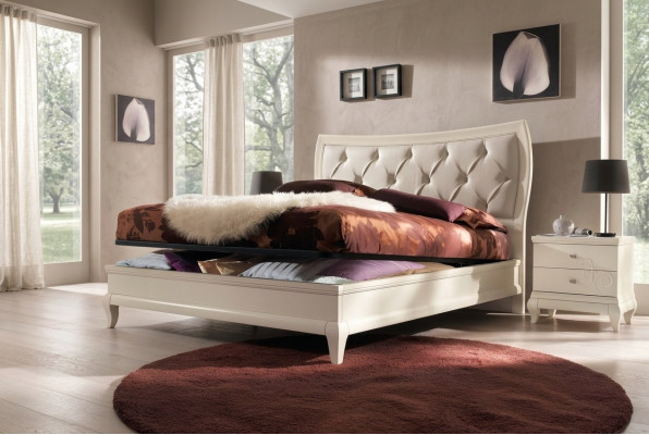 Bett Betten Bettrahmen Holz Doppel Bettgestell Doppelbetten Modern Hotel Italy