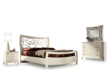 Schlafzimmer Bett Nachttisch Kommode Spiegel Garnitur Gruppe Betten Set 5tlg.