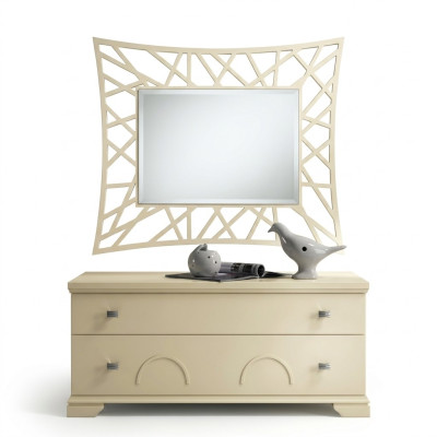 Spiegel Hängespiegel Holz Modern Wandspiegel Möbel Spieglein Design 90x90 Neu
