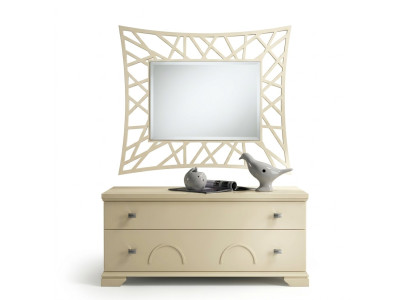 Spiegel Hängespiegel Holz Modern Wandspiegel Möbel Spieglein Design 90x90 Neu