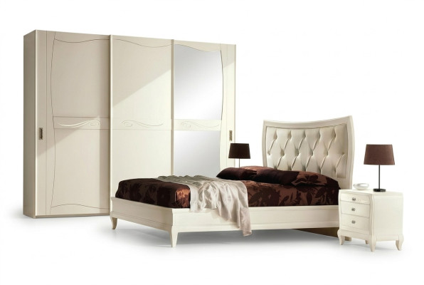 Schlafzimmer Bett Nachttisch Doppelbetten Garnitur Bettgestell Betten Set 3tlg.