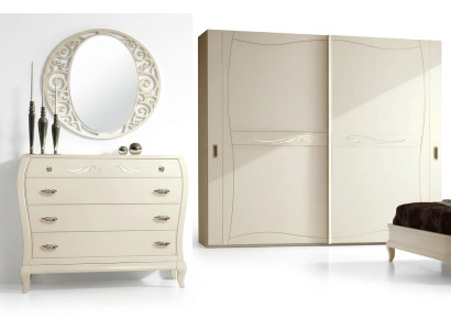 Kommode Spiegel Kommoden Schrank Regal Konsole Möbel Holzschrank Italy Set 2tlg.