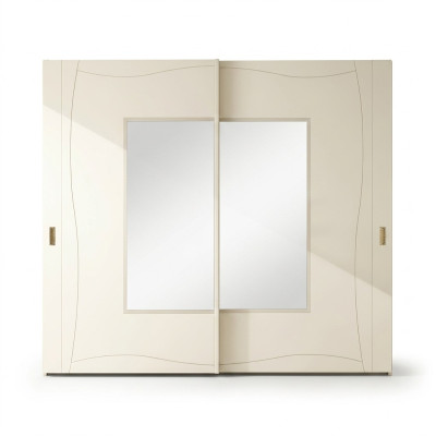Schränke Kleiderschrank mit Schiebetüren Schlafzimmer Schrank Wand Holz Design