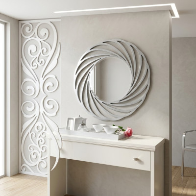 Spiegel Hängespiegel Holz Modern Wandspiegel Möbel Spieglein Design 90x90 Neu