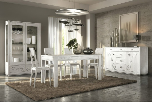 Esszimmer Esstisch Stuhl Kommode Vitrine Ess Gruppe Tisch Tische Holz Set 7tlg.