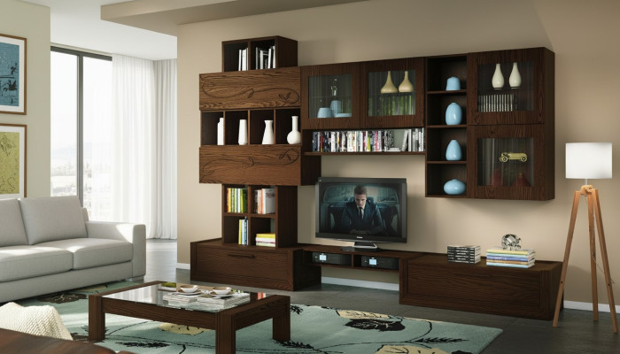 rtv Wohnwand TV Wand Anbauwand Wohnzimmer Möbel Wohnwände Schrank Regal Holz Neu