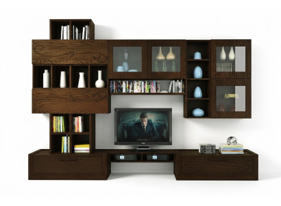 rtv Wohnwand TV Wand Anbauwand Wohnzimmer Möbel Wohnwände Schrank Regal Holz Neu