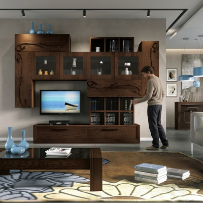 Wohnwand tv Wand Anbauwand Wohnzimmer Möbel rtv Wohnwände Schrank Regal