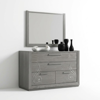 Kommode Spiegel Schrank Luxus Kommoden Schrank Regal Konsole Möbel Set 2tlg.