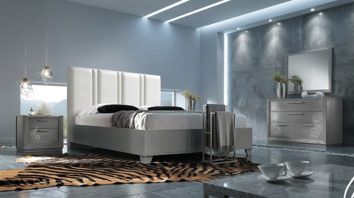Luxus Set Schlafzimmer Bett Nachttisch Kommode Spiegel Gruppe Garnitur Neu 5tlg.