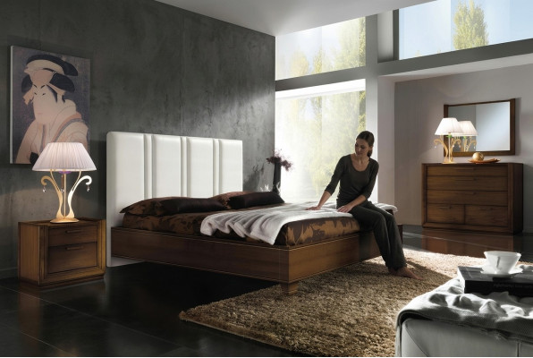 Schlafzimmer Bett Nachttisch Kommode Spiegel Doppel Polster Betten Luxus 5tlg.