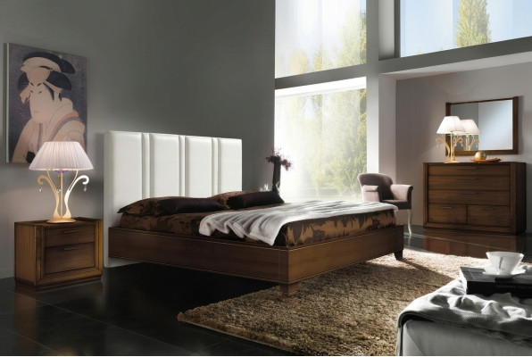 Schlafzimmer Bett Nachttisch Kommode Spiegel Doppel Polster Betten Luxus 5tlg.