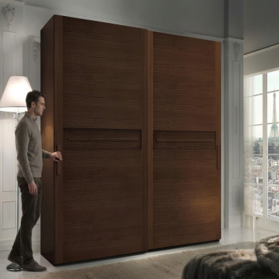 Kleiderschränke Kleiderschrank Luxus Schiebetür Design Holz moderne Garderobe