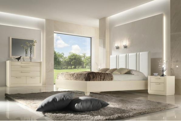 Doppelbetten Modernes Bettgestell Betten Bett Holz Polster Design Hotel Doppel