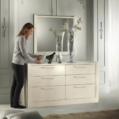 Kommode Spiegel Kommoden Gruppe Holz Design Anrichte Side Schrank Regal Set 2tlg