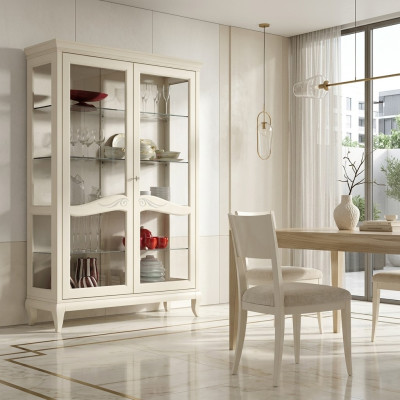 Luxus Schaufenster Vitrine Vitrinen Glas Schrank Holz Regal Modern Schränke Neu