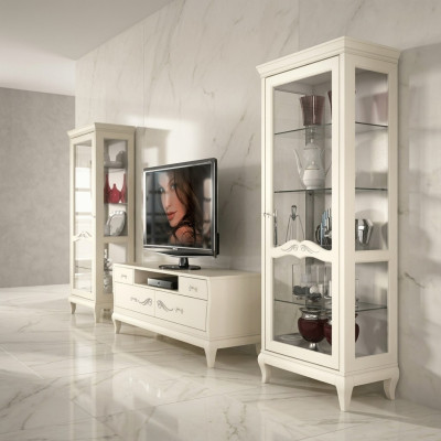 Wohnzimmer Vitrine rtv Vitrine tv Modern Holz Möbel Schrank Stil Set Neu 3tlg.