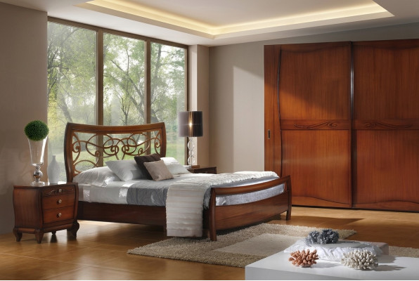 Schlafzimmer Bett Nachttisch Betten Doppel Hotel Design Holz Garnitur Set 3tlg.
