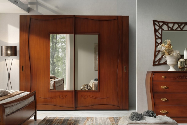 Kleiderschrank Schränke Kleider Schrank Luxus Schwebetüren Design Holz Modern