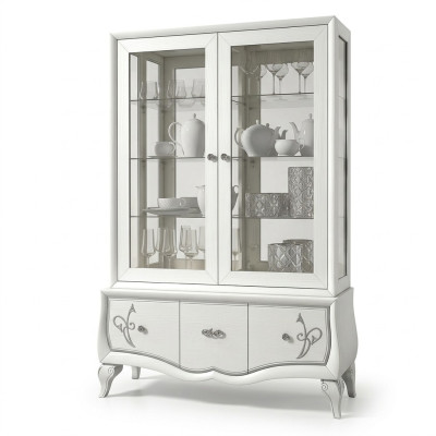 Luxus Vitrine Glas Schrank Antik Stil Modern Holz Vitrinen Italienische Möbel