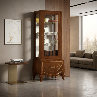Vitrine Schaufenster Vitrinen Glas Schrank Antik Stil Modern Holz Design Möbel