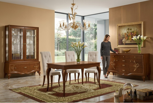 Esszimmer Esstisch Stuhl Kommode Vitrine Gruppe Ess Holz Garnitur Neu Set 7tlg.